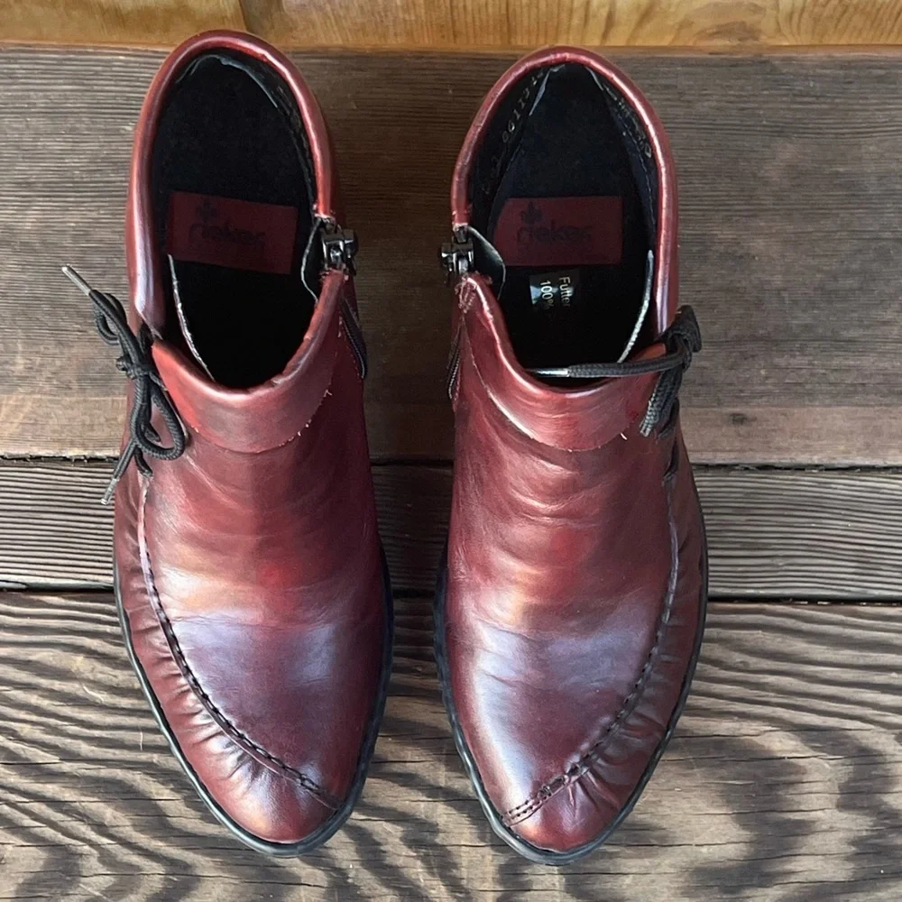 REIKER bordeux wine Victorian style booties |36 - Picture 10 of 14